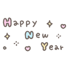 手書きパステル省スペース☆年末年始☆再販