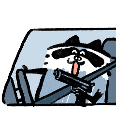 可愛善良小浣熊8-會不會開車？！