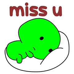 Green bald sticker expression