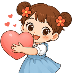 日常問候-雙髻小女孩大貼圖