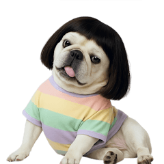 穿著粉彩服裝的鬥牛犬 (NT)