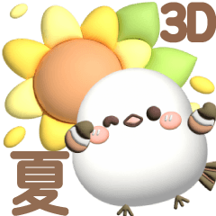 3D Pretty Long-tailed Tit stickers Ver.5