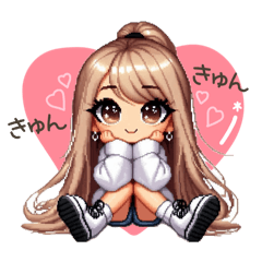 一言で感情を伝える！ドットの女の子♡