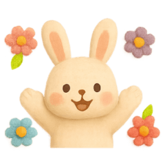 ふわふわフェルトうさぎ