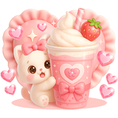 Fluffy cat milky! Plump and cute