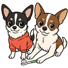 チワワの可愛いイラストスタンプ