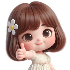 可愛甜心女孩的問候