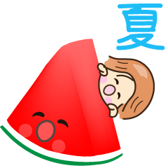 Sticker of a cheerful person in summer