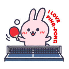 Table tennis rabbit stamp.