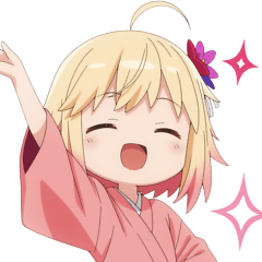 Yellow and fun pink kimono girl stickers