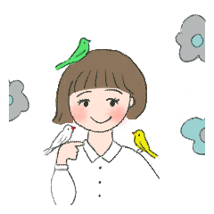 文鳥が乗ってるスタンプ