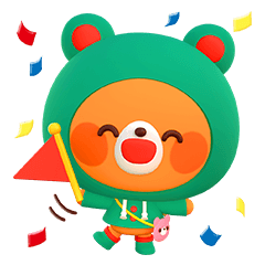 日常で使えるフードくまスタンプ3D