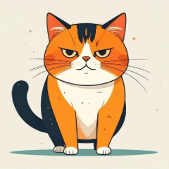 Grumpy Calico Cat  Daily Mood Stickers