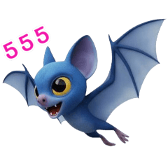 Blue&Purple bat cute 01