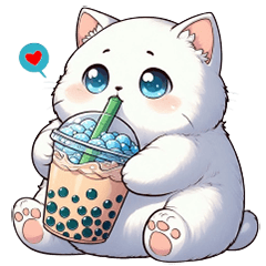 A white cat, so cute, so tense