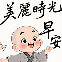 小沙彌 感恩問候早安午晚超實用可愛祝福貼1