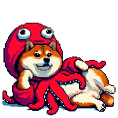 タコな太っちょ柴犬