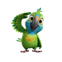 Saluting Parrot