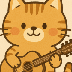 A cat playing an instrument