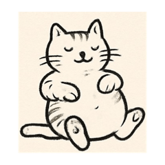 8Cute Sleepy Cat Stickers