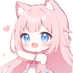 Pink cat x light blue girl sticker
