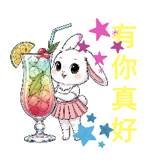 可愛兔兔感恩開心每一天