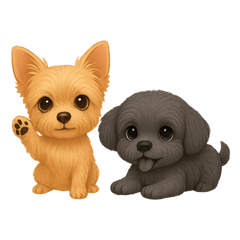 Cute Puppy Dogs: Moco & Sara Stickers