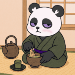 茶道をするパンダさん