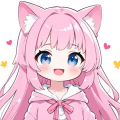 Pink and lovely girl sticker