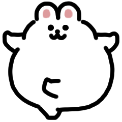 Fat rabbit anime Sticker