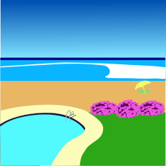 swimming in the pool