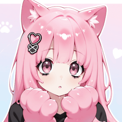 Pink x Droopy Eyes Girl Sticker