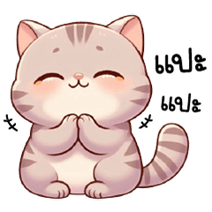 นุ้งแมวน้ำตาลพาสเทลลายเสือ น่ารัก