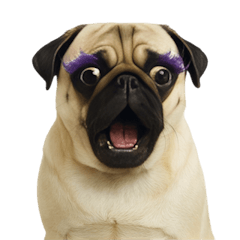 可愛的紫色睫毛巴哥犬 (NT)