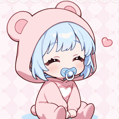 Light blue bear x baby sticker