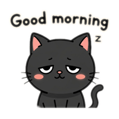 Chubby Black Cat Stickers