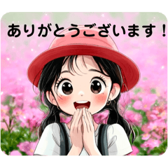 Stamps of cute girls for healing