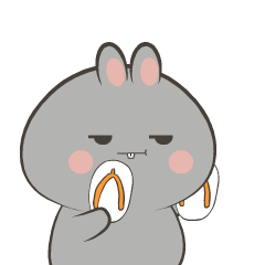 Adorable Rabbit Grey : Pop-up stickers