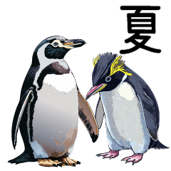 夏に使えるペンギンスタンプ