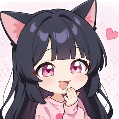 Cat Lovely Girl Sticker
