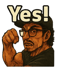 髭眼鏡帽子のナイスガイ