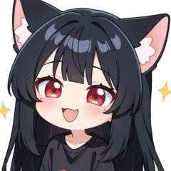 Black Cat Girl  Sticker