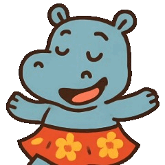Hawaiian hippopotamus sticker