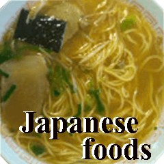 Japanese foods sushi and noodles