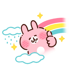 雨でも元気!ピスケ&うさぎお天気スタンプ