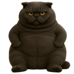 Big chubby black cat tuatung (No Text)