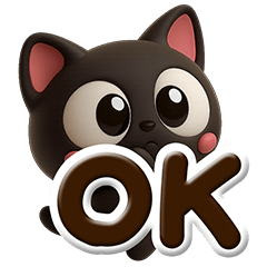 Small black cat (3D3)