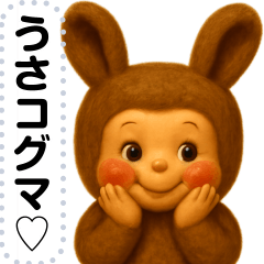 ラブリー♡うさコグマ メッセージスタンプ