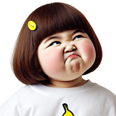 Chubby Girl Funny face133(MINI)No Text