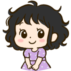 可愛い癖毛の女の子スタンプ